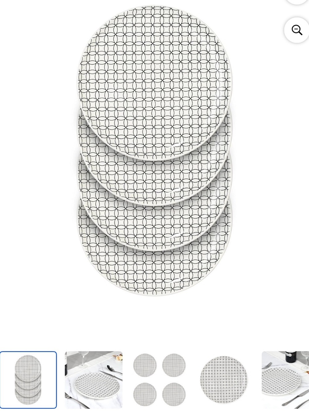 Mainstays Alessandra Black Stoneware Dinner Plates Set of 4 – 10.5” NWT